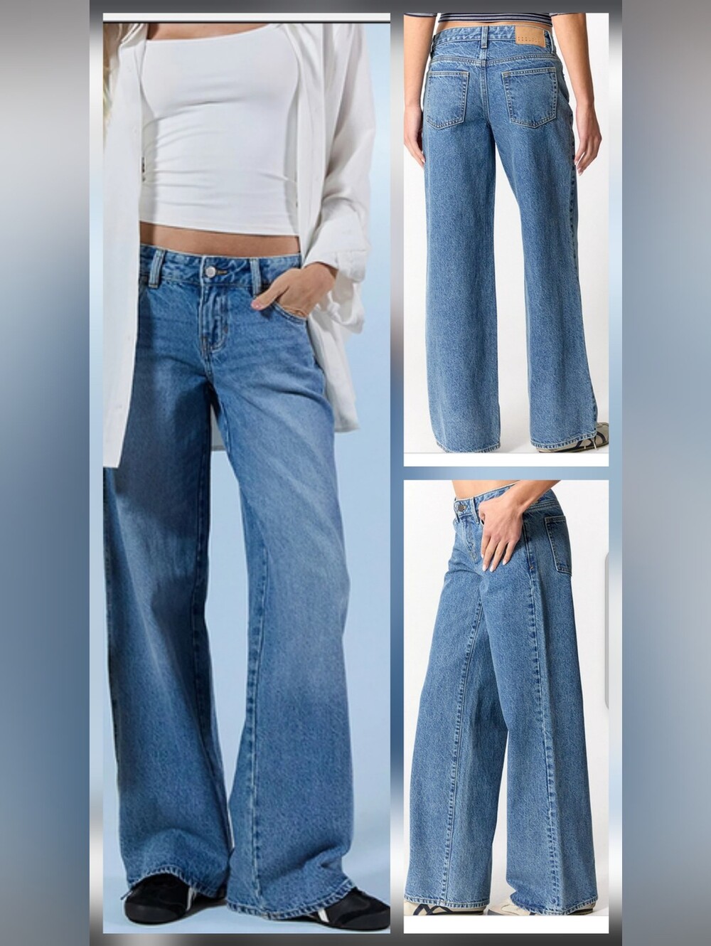 PacSun Casey Low Rise Baggy Light Blue Wide-Leg Denim Jeans Sz 31